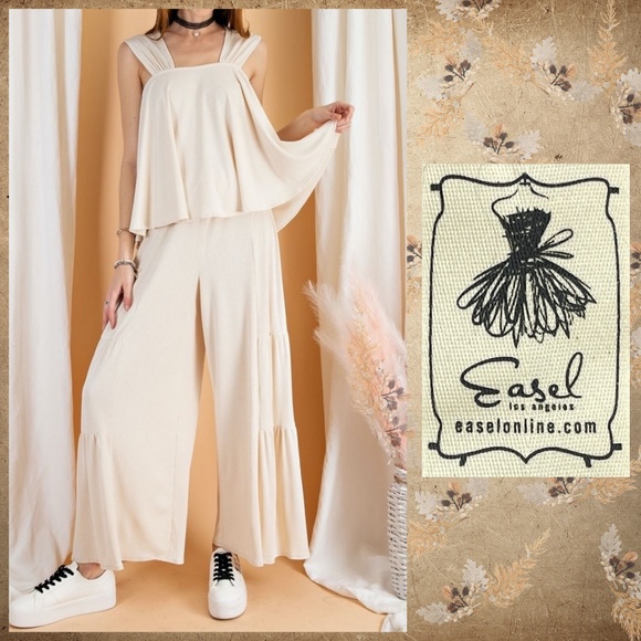 easel Pants - EASEL "Summer Together" Two Piece Top & Pants Set